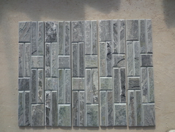 Tumbled green color stone wall panel
